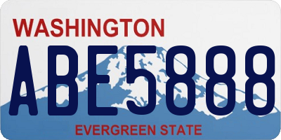 WA license plate ABE5888