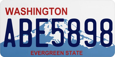 WA license plate ABE5898