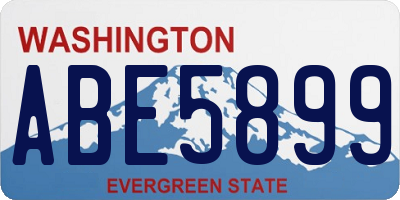 WA license plate ABE5899