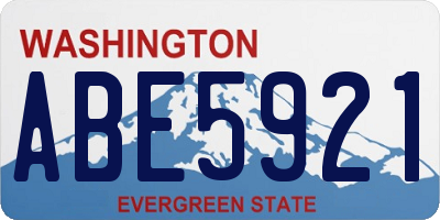 WA license plate ABE5921