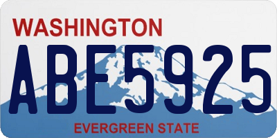 WA license plate ABE5925