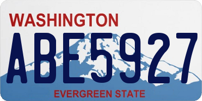 WA license plate ABE5927