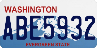 WA license plate ABE5932