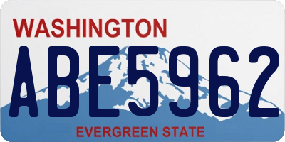 WA license plate ABE5962