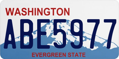 WA license plate ABE5977