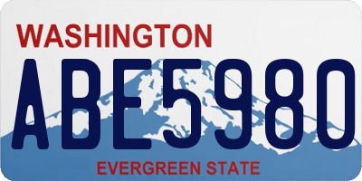WA license plate ABE5980