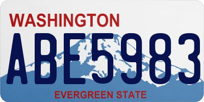 WA license plate ABE5983