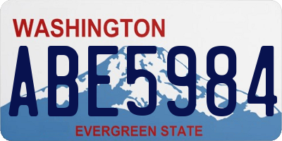 WA license plate ABE5984