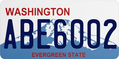 WA license plate ABE6002