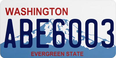 WA license plate ABE6003