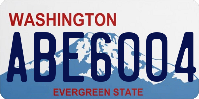 WA license plate ABE6004
