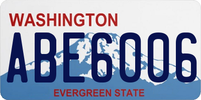 WA license plate ABE6006