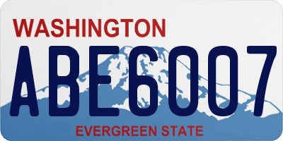 WA license plate ABE6007