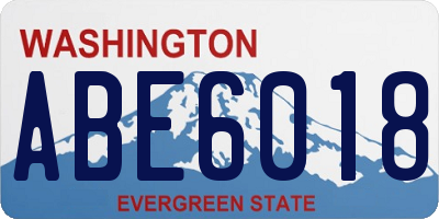 WA license plate ABE6018