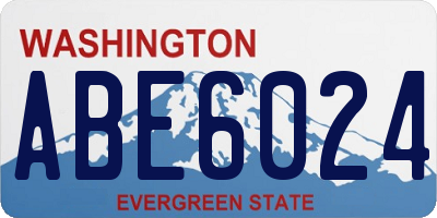 WA license plate ABE6024