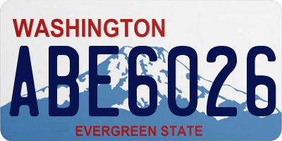 WA license plate ABE6026