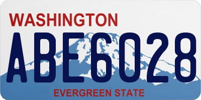 WA license plate ABE6028