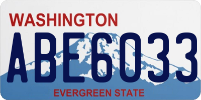 WA license plate ABE6033