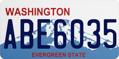WA license plate ABE6035