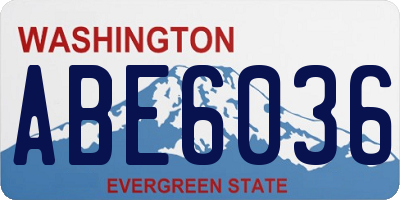 WA license plate ABE6036