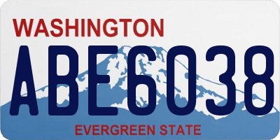 WA license plate ABE6038