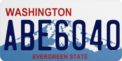 WA license plate ABE6040
