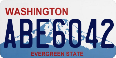 WA license plate ABE6042