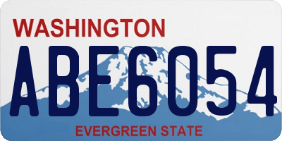 WA license plate ABE6054