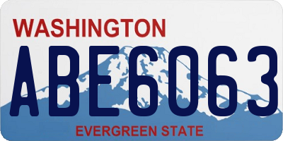 WA license plate ABE6063