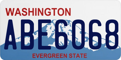 WA license plate ABE6068