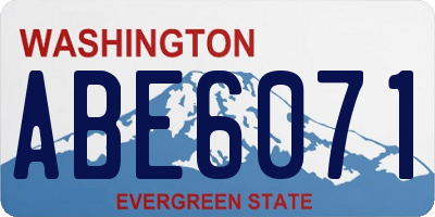 WA license plate ABE6071