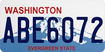 WA license plate ABE6072