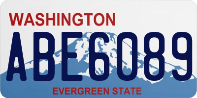 WA license plate ABE6089