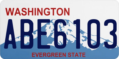 WA license plate ABE6103