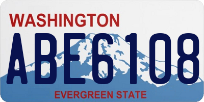 WA license plate ABE6108