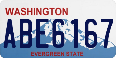 WA license plate ABE6167