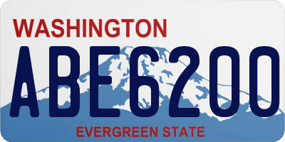 WA license plate ABE6200