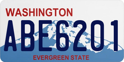 WA license plate ABE6201