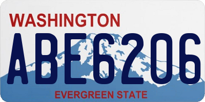 WA license plate ABE6206