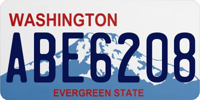 WA license plate ABE6208