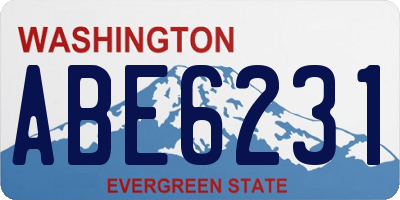 WA license plate ABE6231