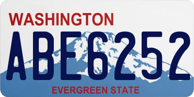 WA license plate ABE6252