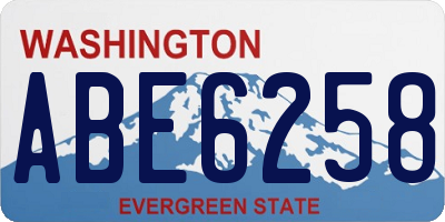 WA license plate ABE6258