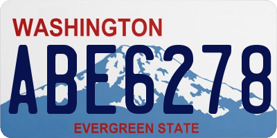 WA license plate ABE6278