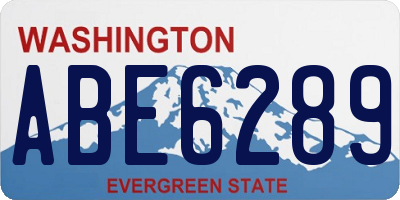 WA license plate ABE6289