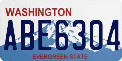 WA license plate ABE6304
