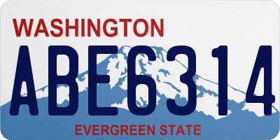 WA license plate ABE6314