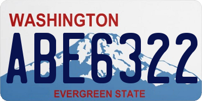 WA license plate ABE6322