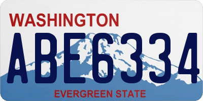 WA license plate ABE6334