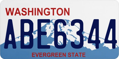 WA license plate ABE6344